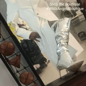 Metallic Thigh Hig Boots